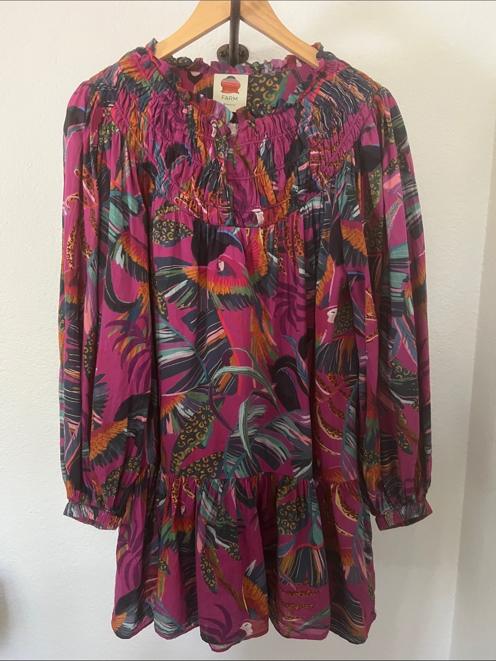 FARM Rio Rainbow Macaw Dress Medium